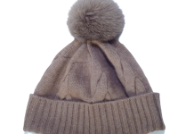 03 Camel Cashmere -Pom Pom Touque transparent